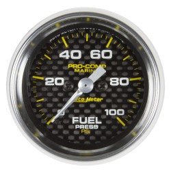 AutoMeter 200850-40 - GAUGE, FUEL PRESSURE, 2 1/16", 100PSI, DIGITAL STEPPER MOTOR, MARINE CARBON 4