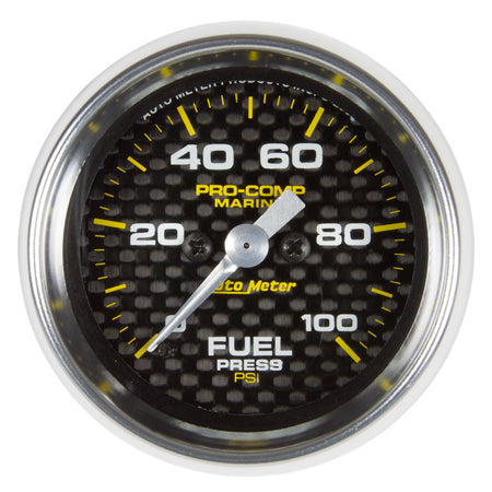 AutoMeter 200850-40 - GAUGE, FUEL PRESSURE, 2 1/16", 100PSI, DIGITAL STEPPER MOTOR, MARINE CARBON 3