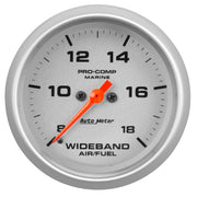 AutoMeter 200870-33 - GAUGE, AIR/FUEL RATIO-WIDEBAND, ANALOG, 2 5/8", 8:1-18:1, STPR MTR, MARINE SILVR 3