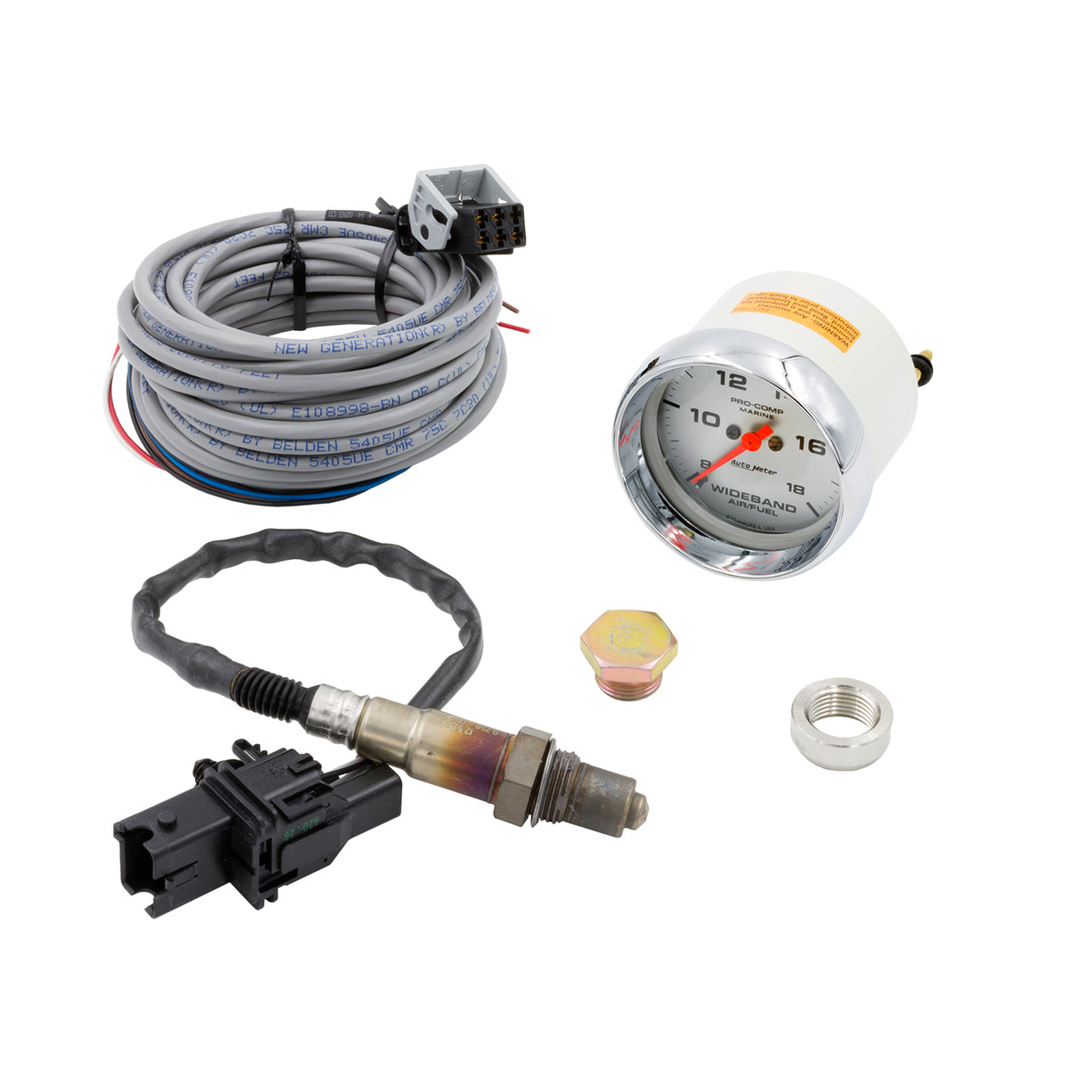 AutoMeter 200870-35 - GAUGE, AIR/FUEL RATIO-WIDEBAND, ANALOG, 2 5/8", 8:1-18:1, STPR MTR, MARINE CHRME 4