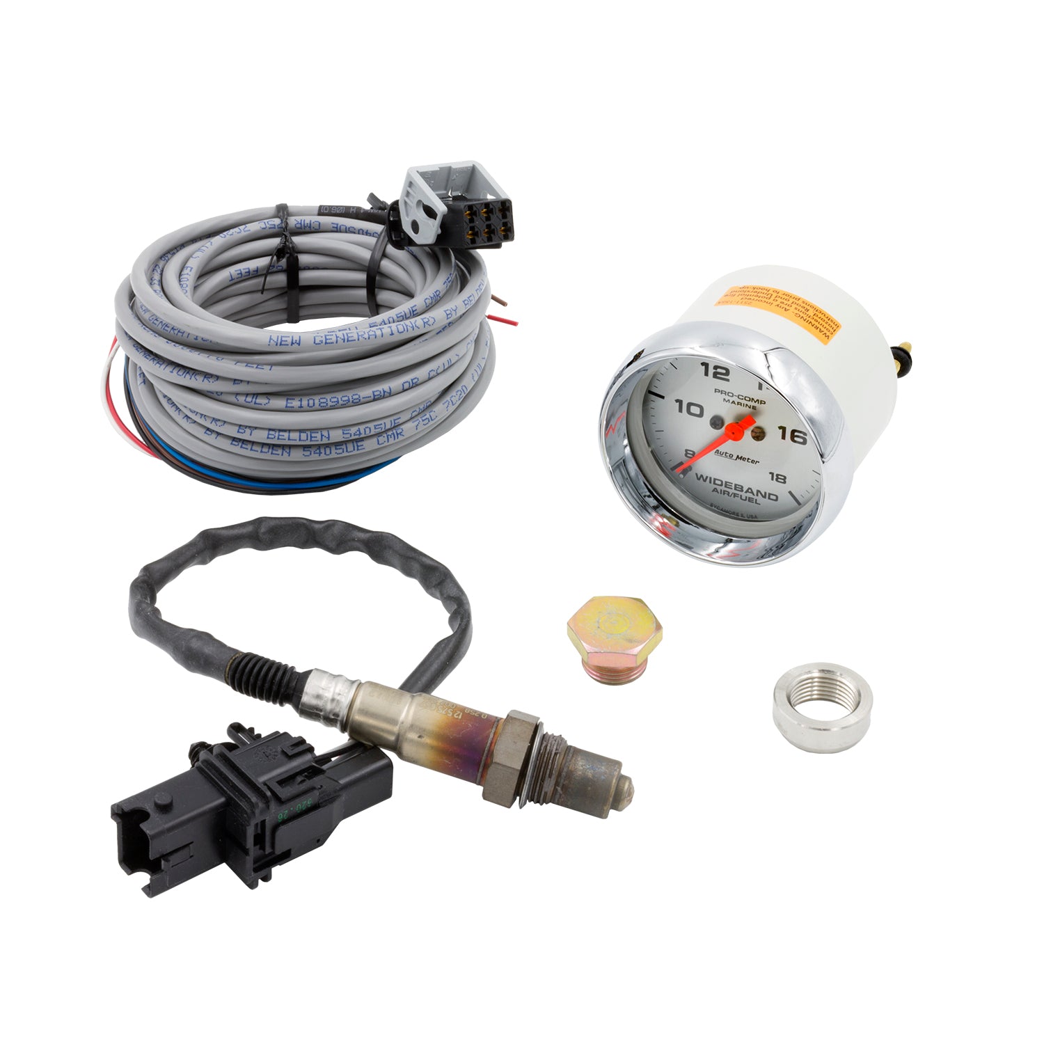AutoMeter 200870-35 - GAUGE, AIR/FUEL RATIO-WIDEBAND, ANALOG, 2 5/8", 8:1-18:1, STPR MTR, MARINE CHRME 4