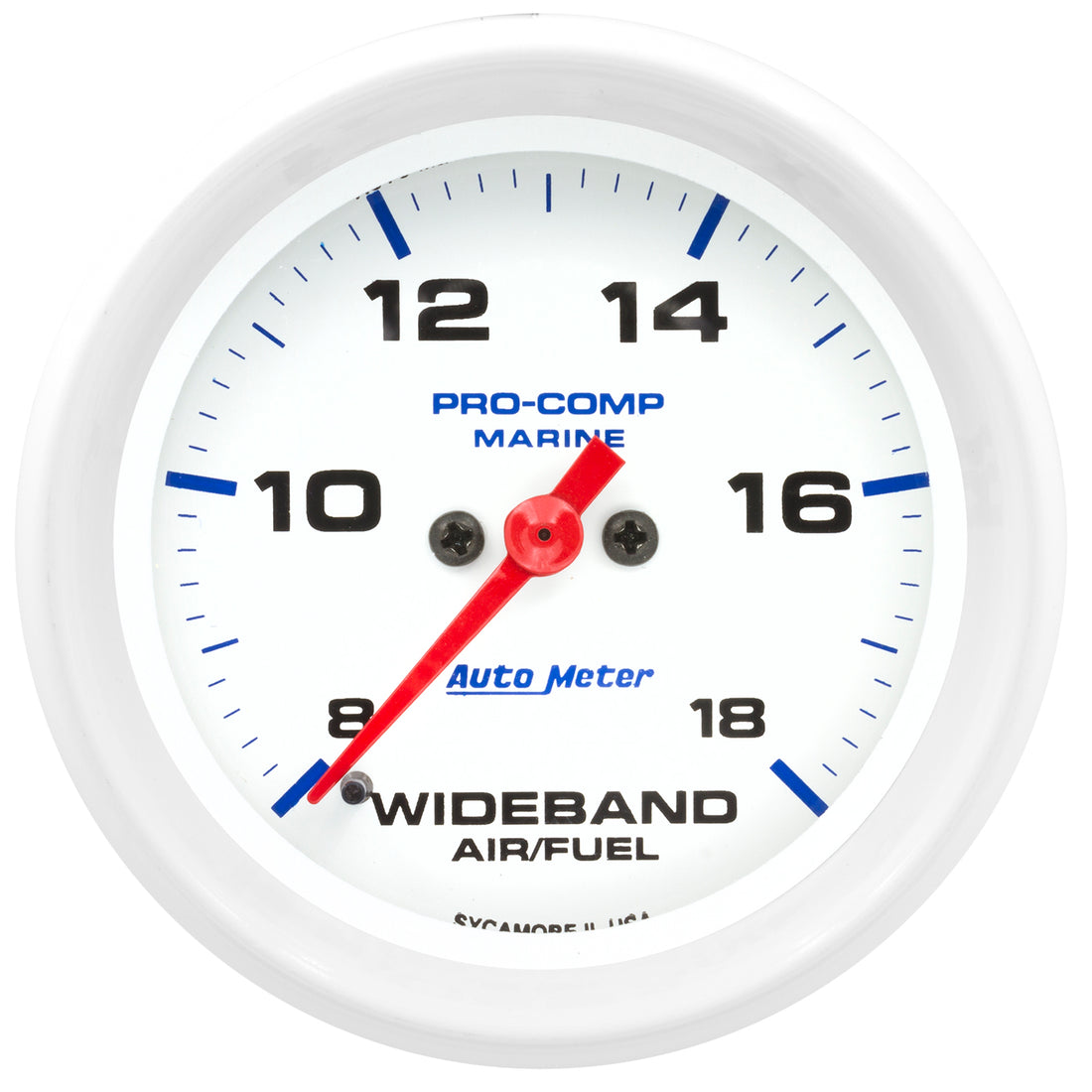 AutoMeter 200870 - GAUGE, AIR/FUEL RATIO-WIDEBAND, ANALOG, 2 5/8", 8:1-18:1, STPR MTR, MARINE WHITE 3