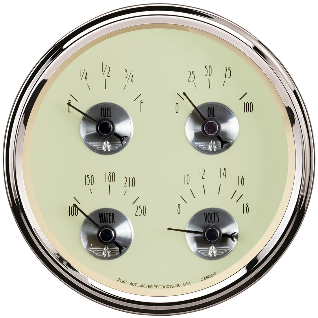 AutoMeter 2010 - GAUGE, QUAD, 5", 240OE-33OF, ELEC, PRESTIGE ANTQ. IVORY 3