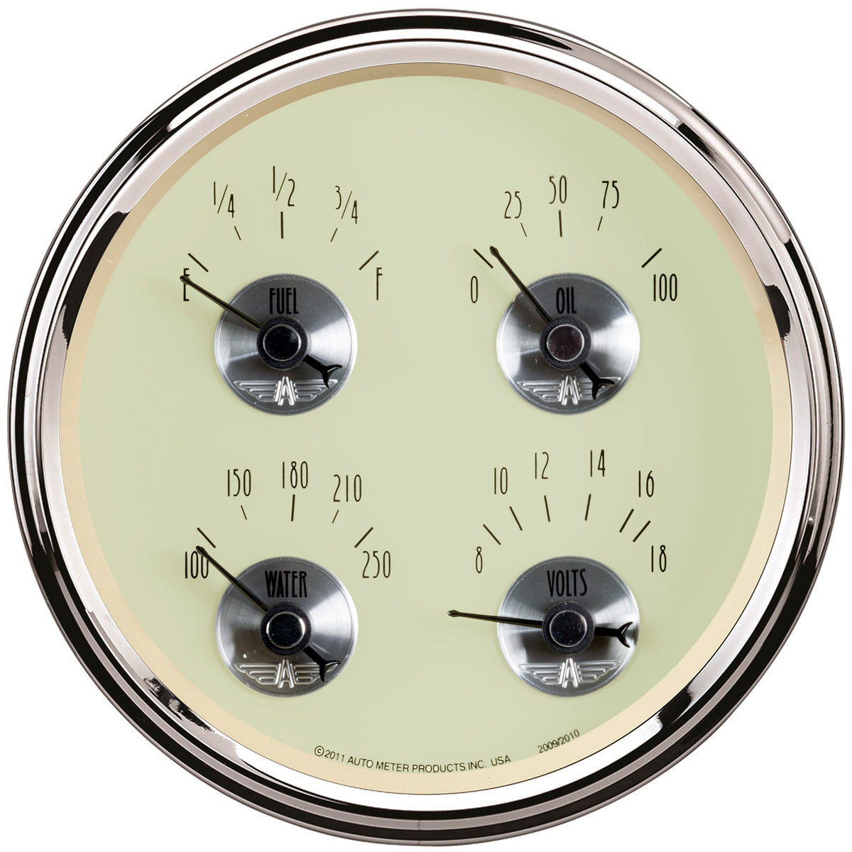 AutoMeter 2010 - GAUGE, QUAD, 5", 240OE-33OF, ELEC, PRESTIGE ANTQ. IVORY 3