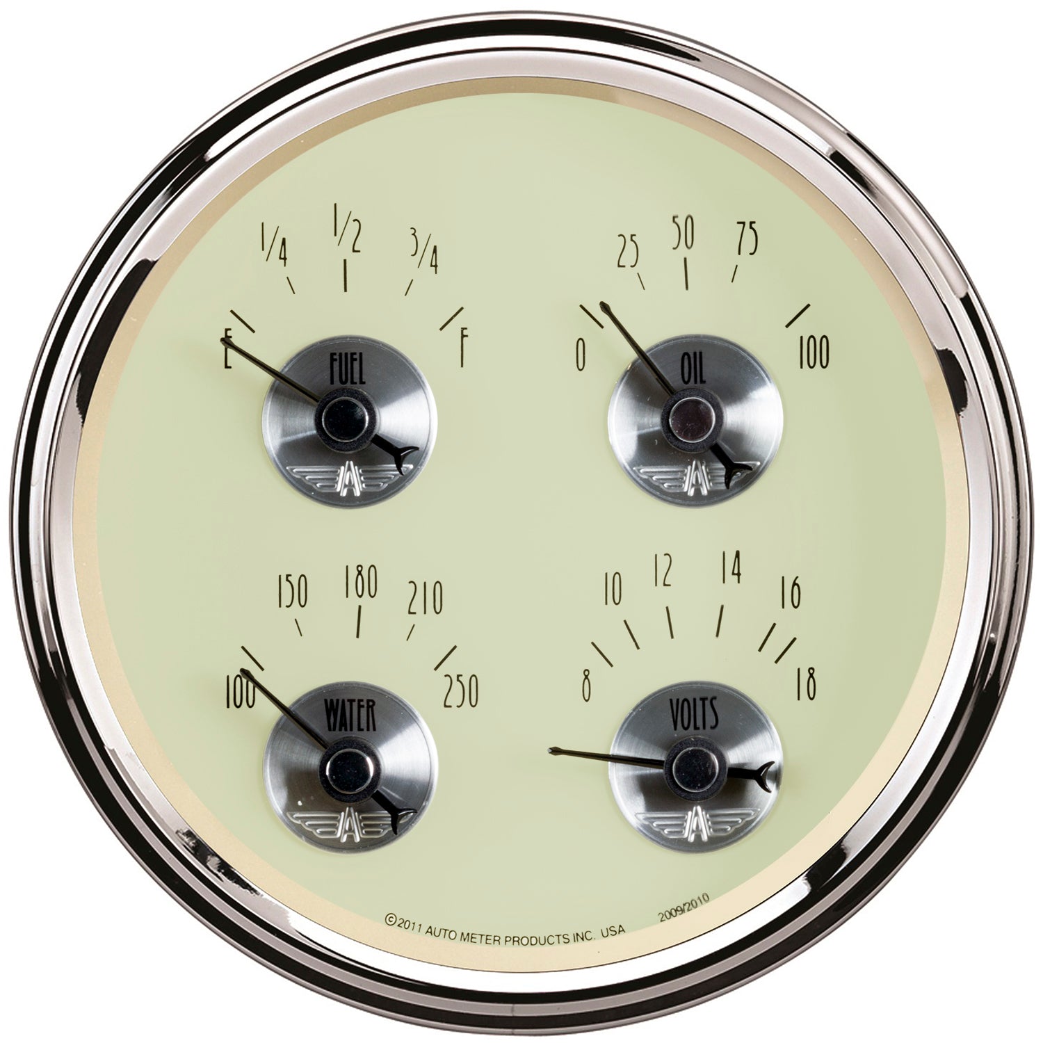 AutoMeter 2010 - GAUGE, QUAD, 5", 240OE-33OF, ELEC, PRESTIGE ANTQ. IVORY 3