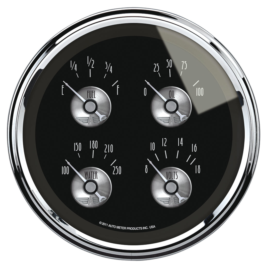 AutoMeter 2011 - GAUGE, QUAD, 5", 240OE-33OF, ELEC, PRESTIGE BLK. DIAMOND 5