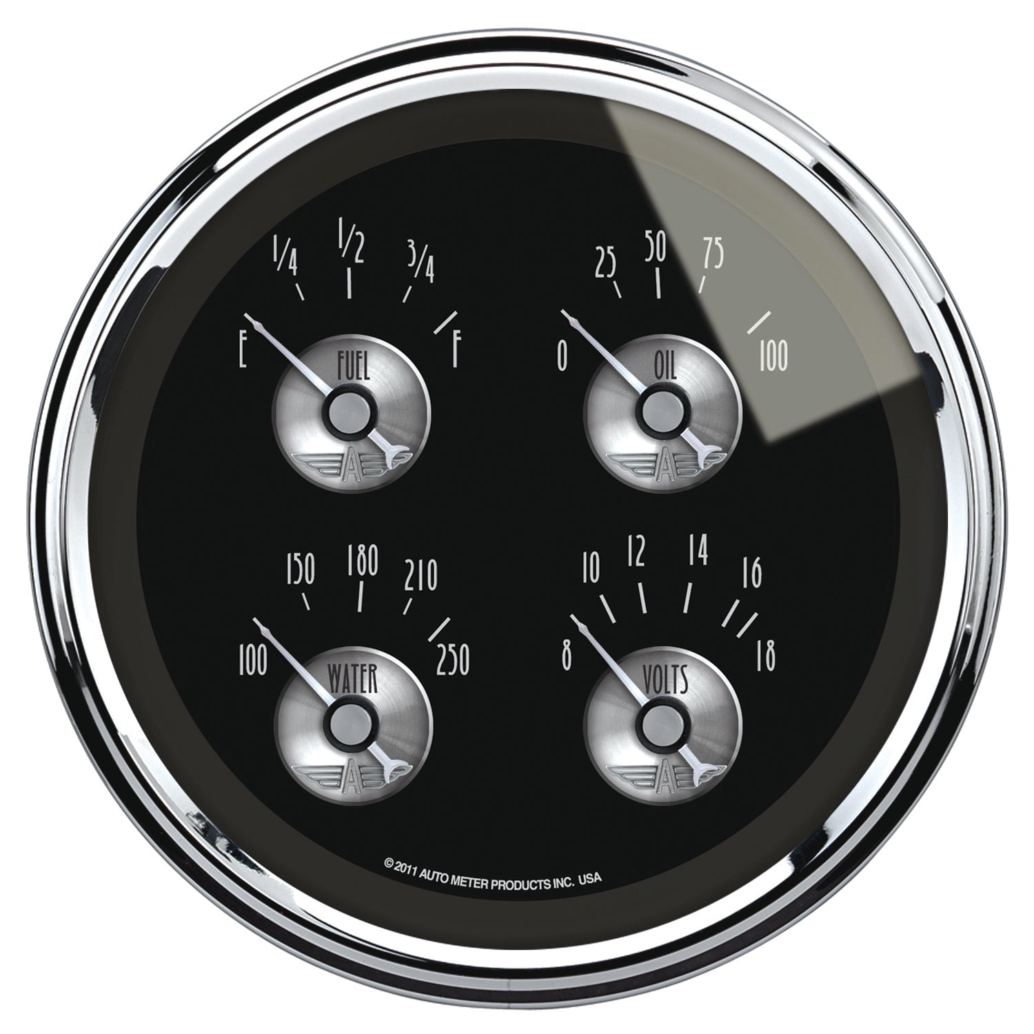 AutoMeter 2011 - GAUGE, QUAD, 5", 240OE-33OF, ELEC, PRESTIGE BLK. DIAMOND 5