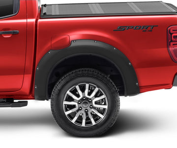 Bushwacker 20120-02 - Black Pocket/Rivet Style Smooth Finish Rear Fender Flares For 2019-2023 Ford Ranger Bushwacker 1