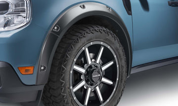 Bushwacker 20139-02 - Black Pocket/Rivet Style Smooth Finish Front Fender Flares For 22-26 Ford Maverick Bushwacker