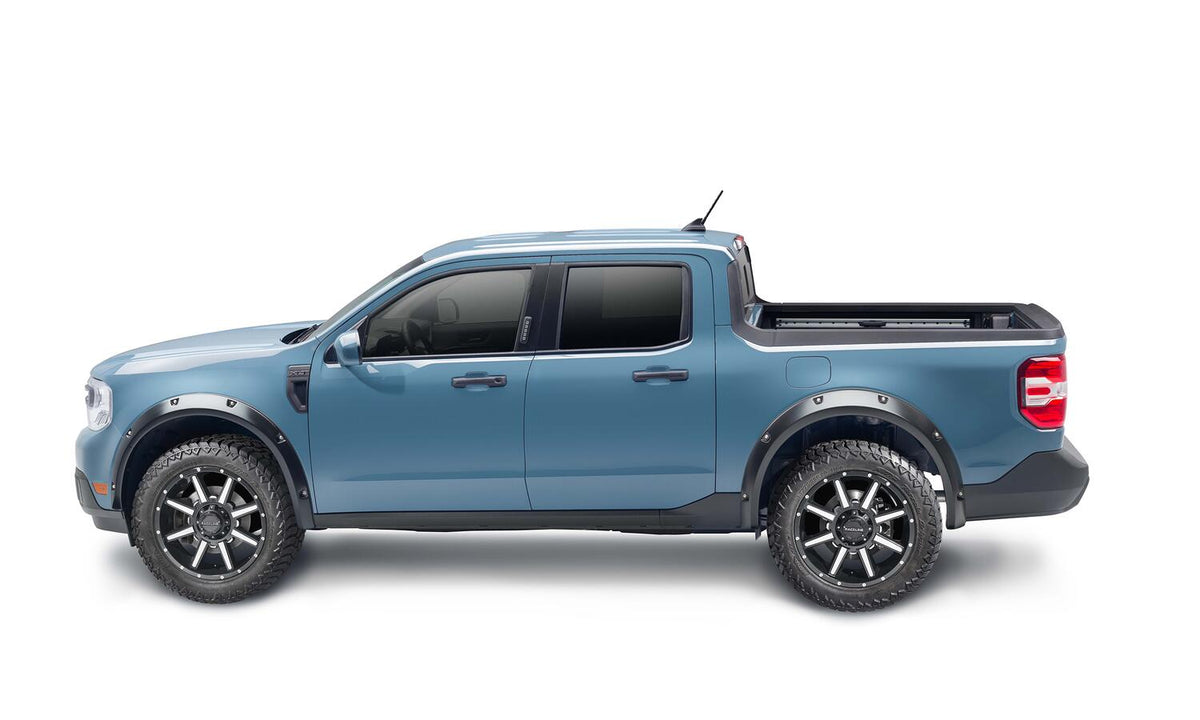 Bushwacker 20139-02 - Black Pocket/Rivet Style Smooth Finish Front Fender Flares For 22-26 Ford Maverick Bushwacker