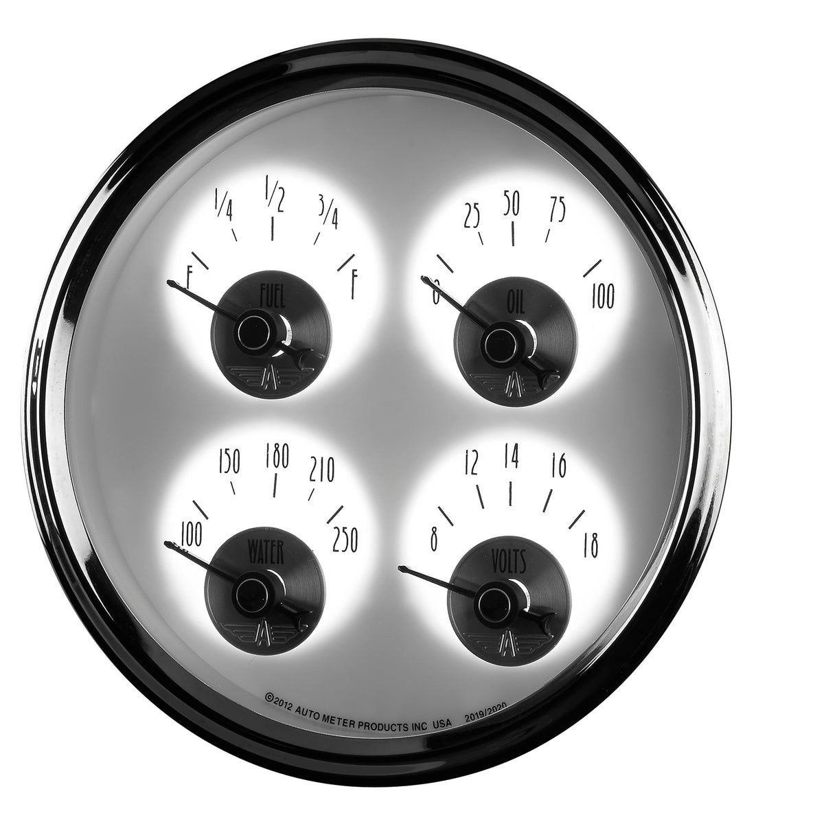 AutoMeter 2019 - GAUGE, QUAD, 5", 240OE-33OF, ELEC, PRESTIGE PEARL 5