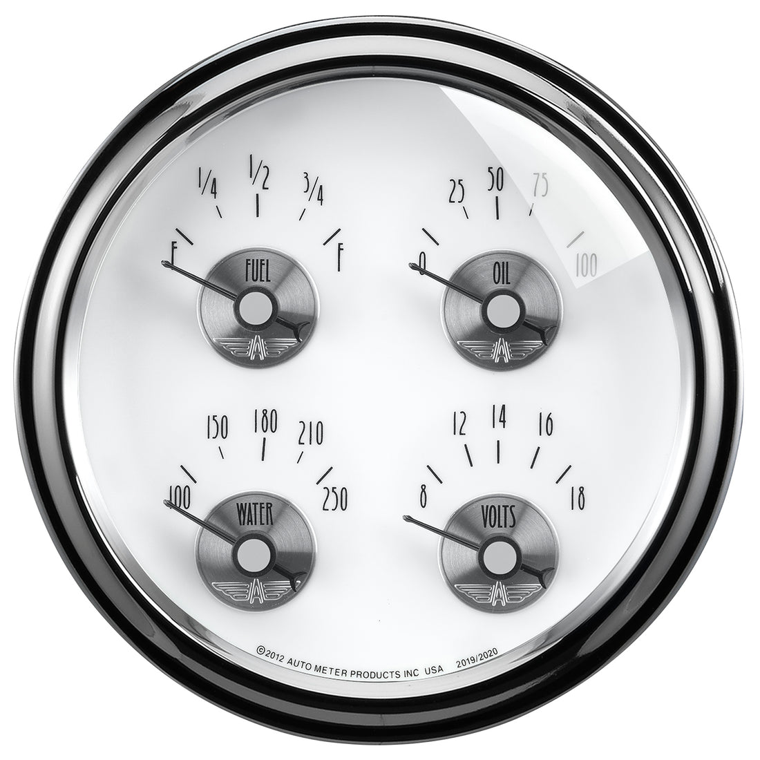 AutoMeter 2020 - GAUGE, QUAD, 5", 0OE TO 90OF, ELEC, PRESTIGE PEARL 3
