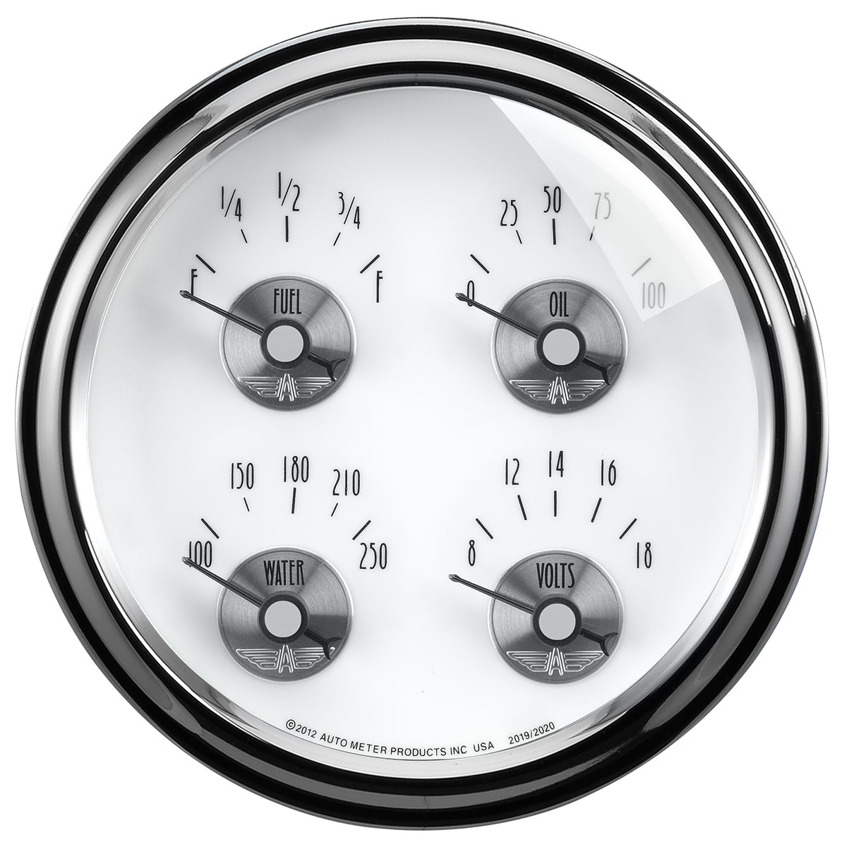 AutoMeter 2020 - GAUGE, QUAD, 5", 0OE TO 90OF, ELEC, PRESTIGE PEARL 3