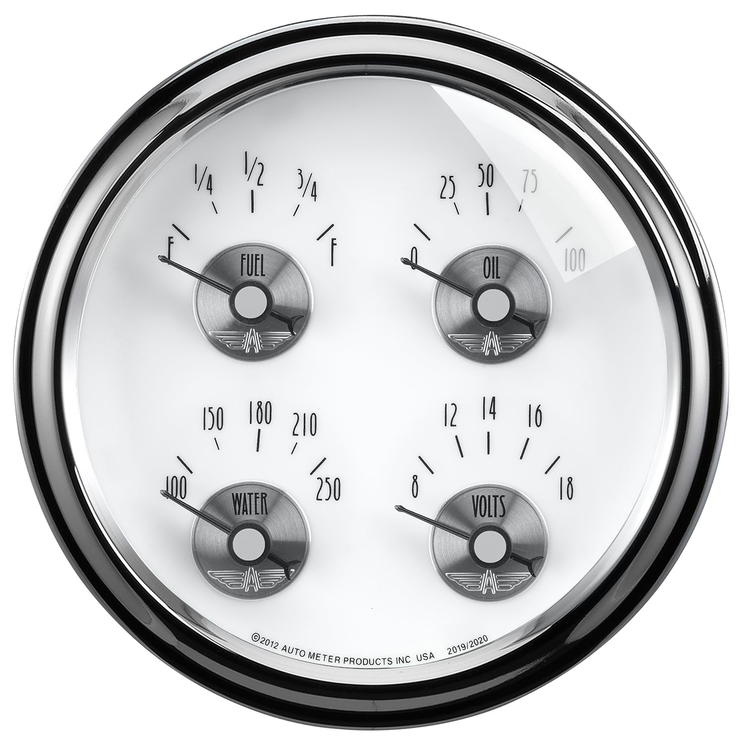 AutoMeter 2020 - GAUGE, QUAD, 5", 0OE TO 90OF, ELEC, PRESTIGE PEARL 3