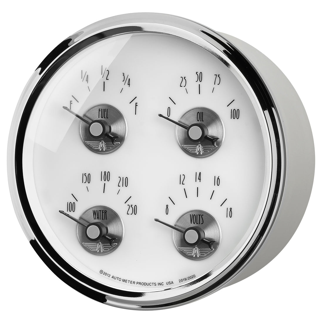 AutoMeter 2020 - GAUGE, QUAD, 5", 0OE TO 90OF, ELEC, PRESTIGE PEARL 4