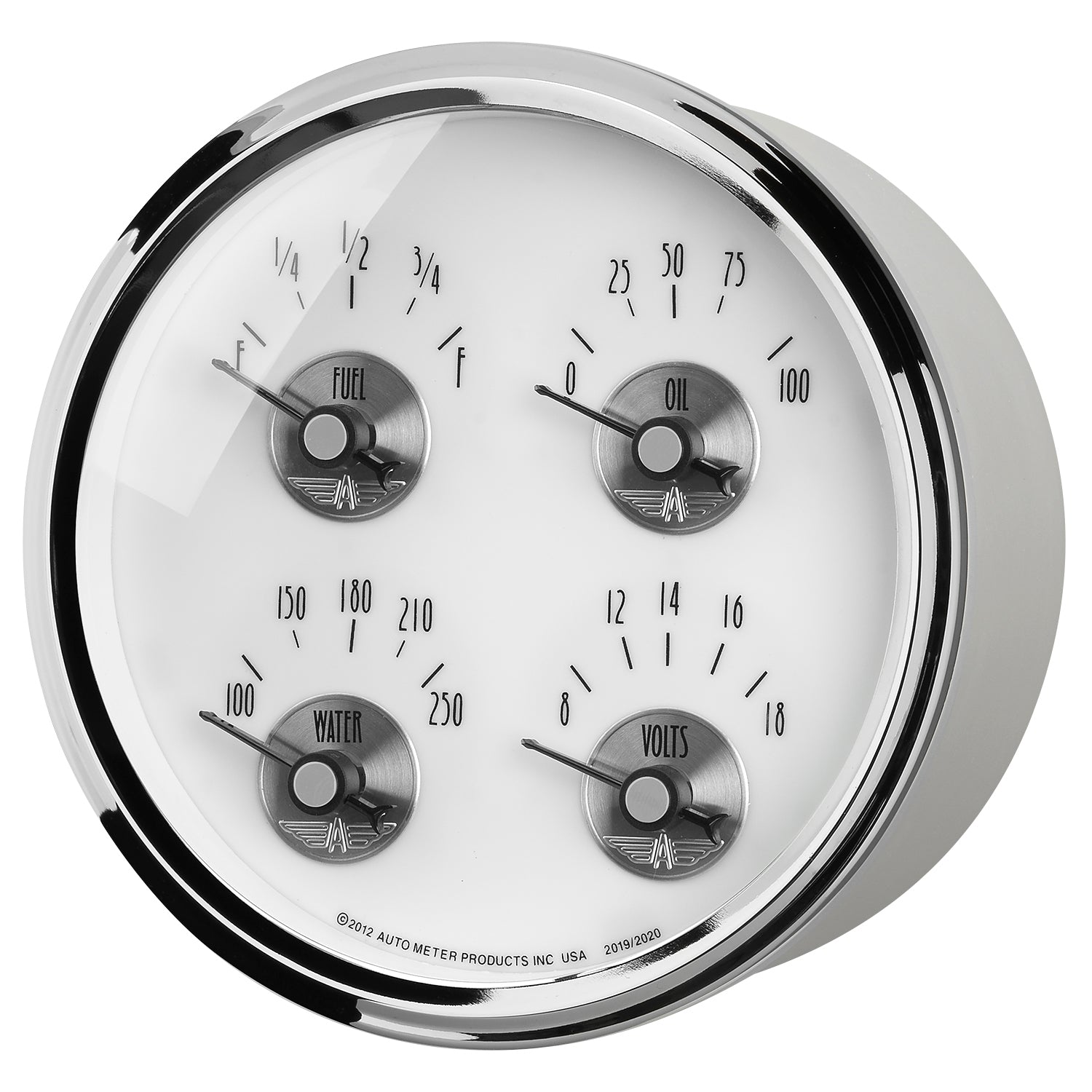 AutoMeter 2020 - GAUGE, QUAD, 5", 0OE TO 90OF, ELEC, PRESTIGE PEARL 4