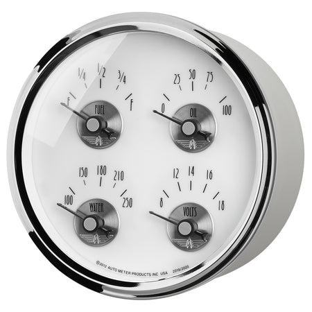 AutoMeter 2020 - GAUGE, QUAD, 5", 0OE TO 90OF, ELEC, PRESTIGE PEARL 4