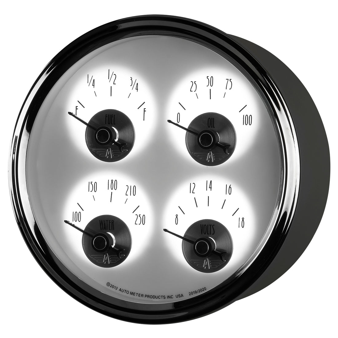 AutoMeter 2020 - GAUGE, QUAD, 5", 0OE TO 90OF, ELEC, PRESTIGE PEARL 5