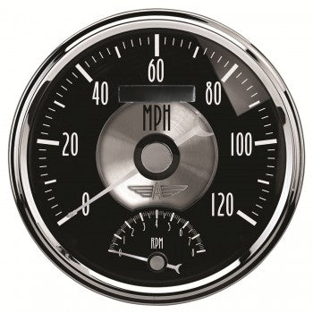 AutoMeter 2091 - GAUGE, TACH/SPEEDO, 5", 120MPH & 8K RPM, ELEC. PROGRAM, PRESTIGE BLK. DIAMOND 4