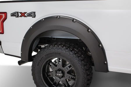 Bushwacker 20935-02 - Black Pocket/Rivet Style Smooth Finish 4-Piece Fender Flare Set For 2015-2017 Ford F150 (Excludes Models W/Tech Package) Bushwacker 5