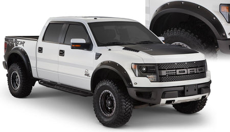 Bushwacker 20938-02 - Black Pocket/Rivet Style Smooth Finish 4-Piece Fender Flare Set For 2010-2014 Ford Raptor Bushwacker 1