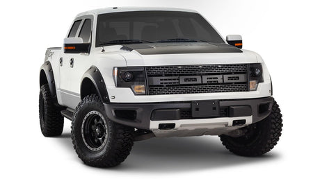 Bushwacker 20938-02 - Black Pocket/Rivet Style Smooth Finish 4-Piece Fender Flare Set For 2010-2014 Ford Raptor Bushwacker 4