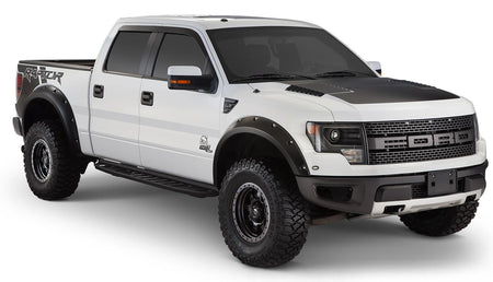 Bushwacker 20938-02 - Black Pocket/Rivet Style Smooth Finish 4-Piece Fender Flare Set For 2010-2014 Ford Raptor Bushwacker 5