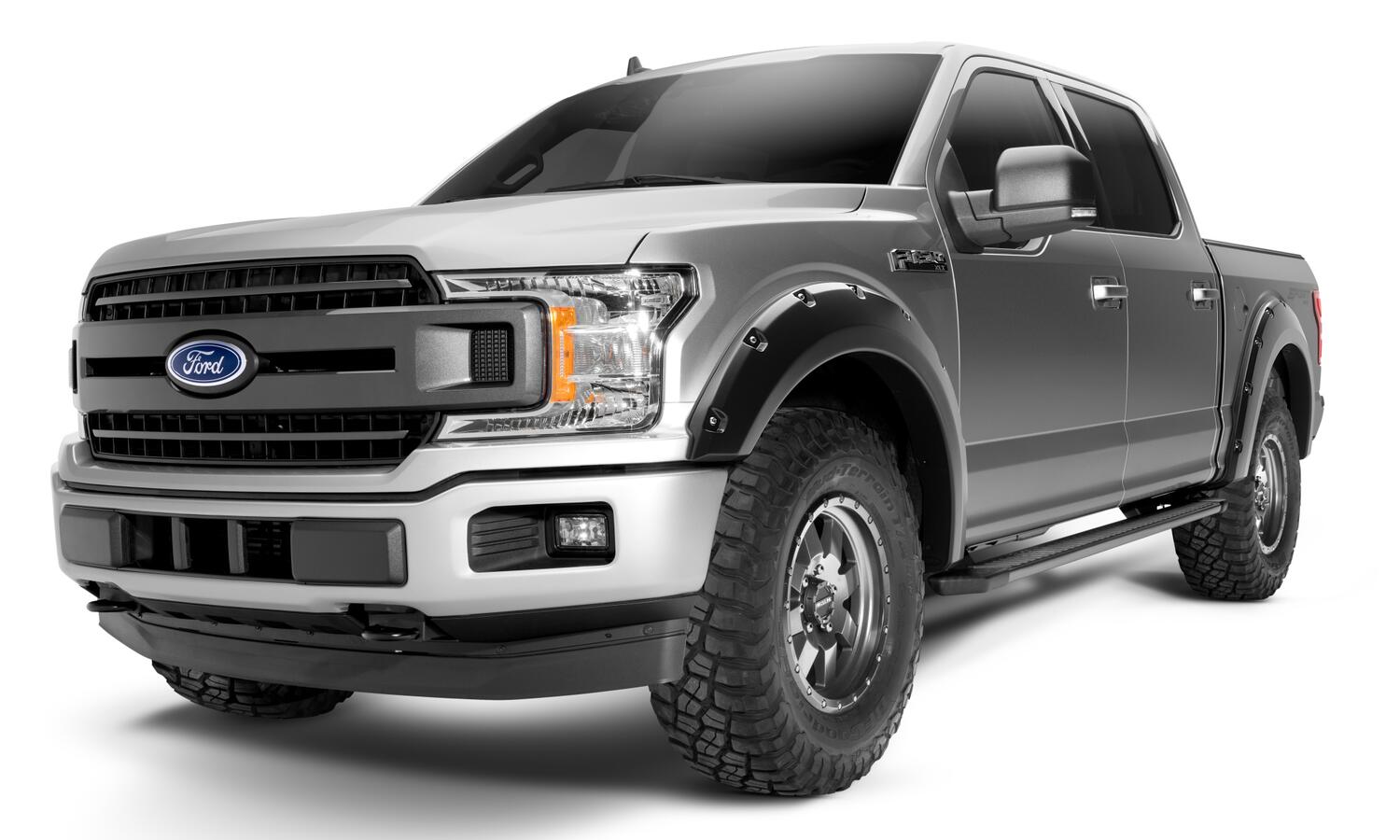 Bushwacker 20945-02 - Black Pocket/Rivet Style Smooth Finish 4-Piece Fender Flare Set For 2018-2020 Ford F150 Bushwacker 1