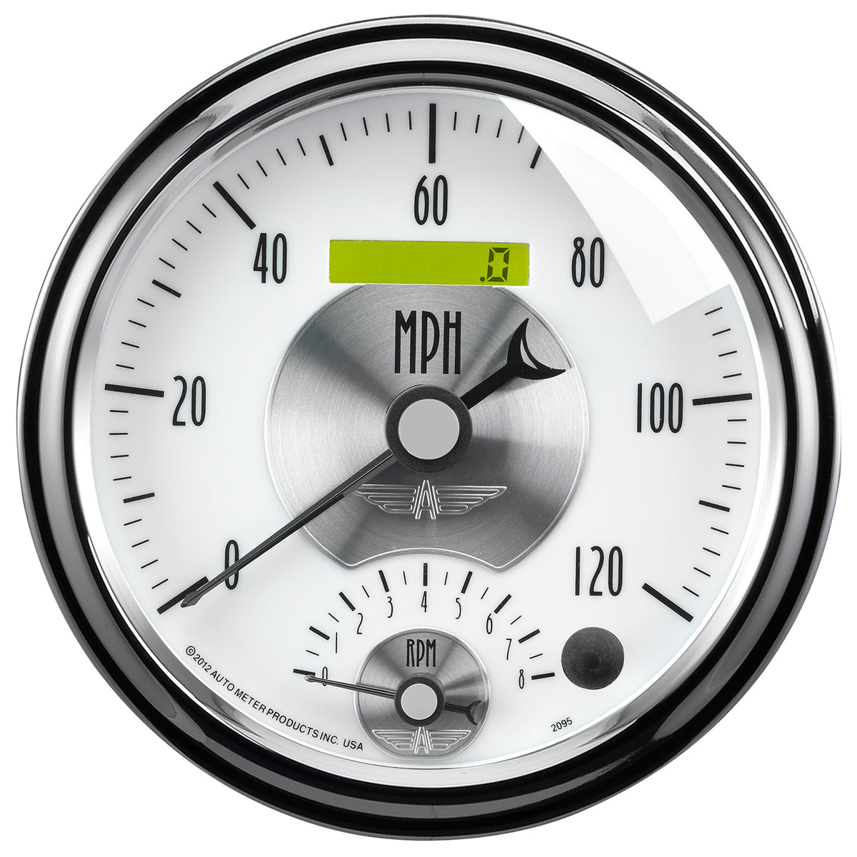 AutoMeter 2095 - GAUGE, TACH/SPEEDO, 5", 120MPH & 8K RPM, ELEC. PROGRAM., PRESTIGE PEARL 3