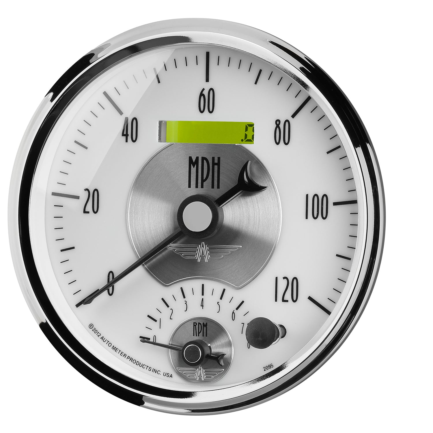 AutoMeter 2095 - GAUGE, TACH/SPEEDO, 5", 120MPH & 8K RPM, ELEC. PROGRAM., PRESTIGE PEARL 4