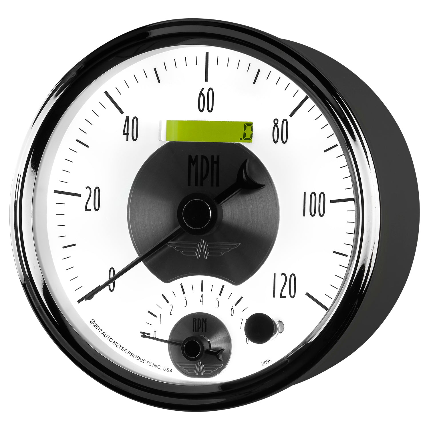 AutoMeter 2095 - GAUGE, TACH/SPEEDO, 5", 120MPH & 8K RPM, ELEC. PROGRAM., PRESTIGE PEARL 5