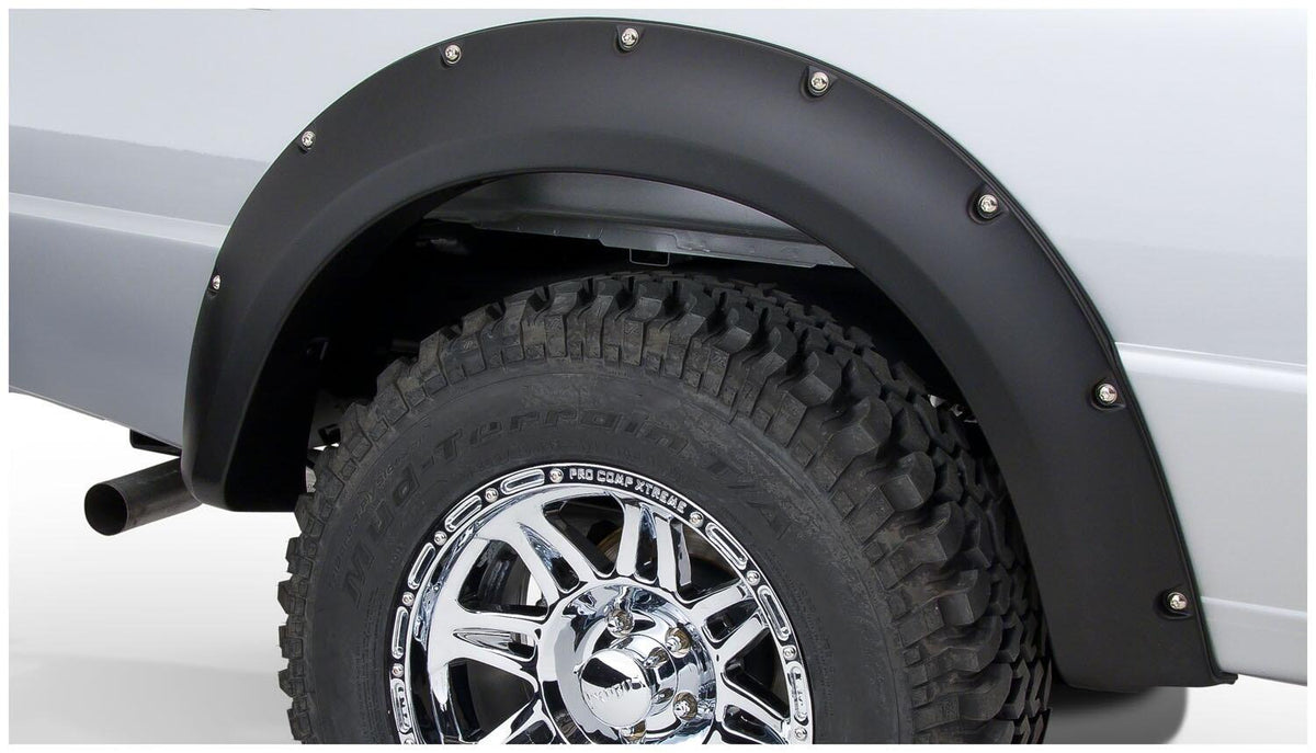 Bushwacker 21038-02 - Black Pocket/Rivet Style Smooth Finish Rear Fender Flares For 1993-2011 Ford Ranger (Excludes FX4) Bushwacker 1
