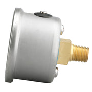 AutoMeter 2183 - GAUGE, PRESS, 1.5" DIRECT MNT, 2,000PSI, LIQUID FILLED MECH, WHT, 1/8" NPTF MALE 5