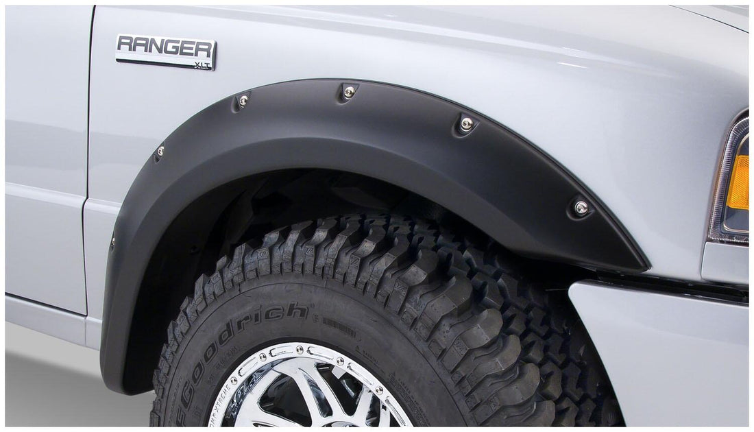 Bushwacker 21915-02 - Black Pocket/Rivet Style Smooth Finish 4-Piece Fender Flare Set For 1993-2011 Ford Ranger (Excludes FX4) Bushwacker 2
