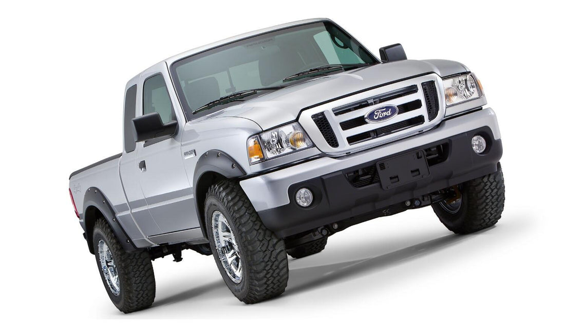 Bushwacker 21915-02 - Black Pocket/Rivet Style Smooth Finish 4-Piece Fender Flare Set For 1993-2011 Ford Ranger (Excludes FX4) Bushwacker 4