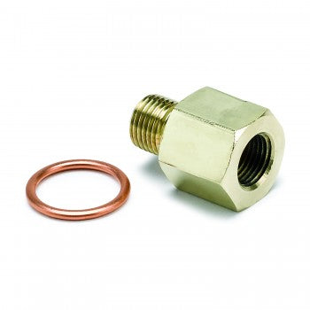 AutoMeter 2265 - FITTING, ADAPTER, METRIC, M10X1 MALE TO 1/8" NPTF FEMALE, BRASS 4