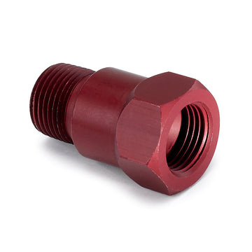 AutoMeter 2272 - FITTING, ADAPTER, 3/8" NPT MALE, ALUMINUM, RED, FOR MECH. TEMP. GAUGE 3