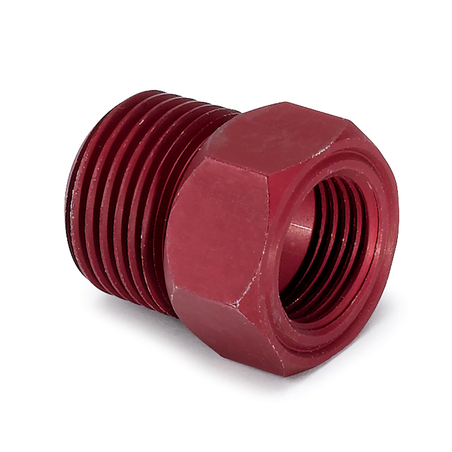 AutoMeter 2273 - FITTING, ADAPTER, 1/2" NPT MALE, ALUMINUM, RED, FOR MECH. TEMP. GAUGE 3