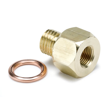AutoMeter 2277 - FITTING, ADAPTER, METRIC, M12X1.5 MALE TO 1/8" NPTF FEMALE, BRASS 3