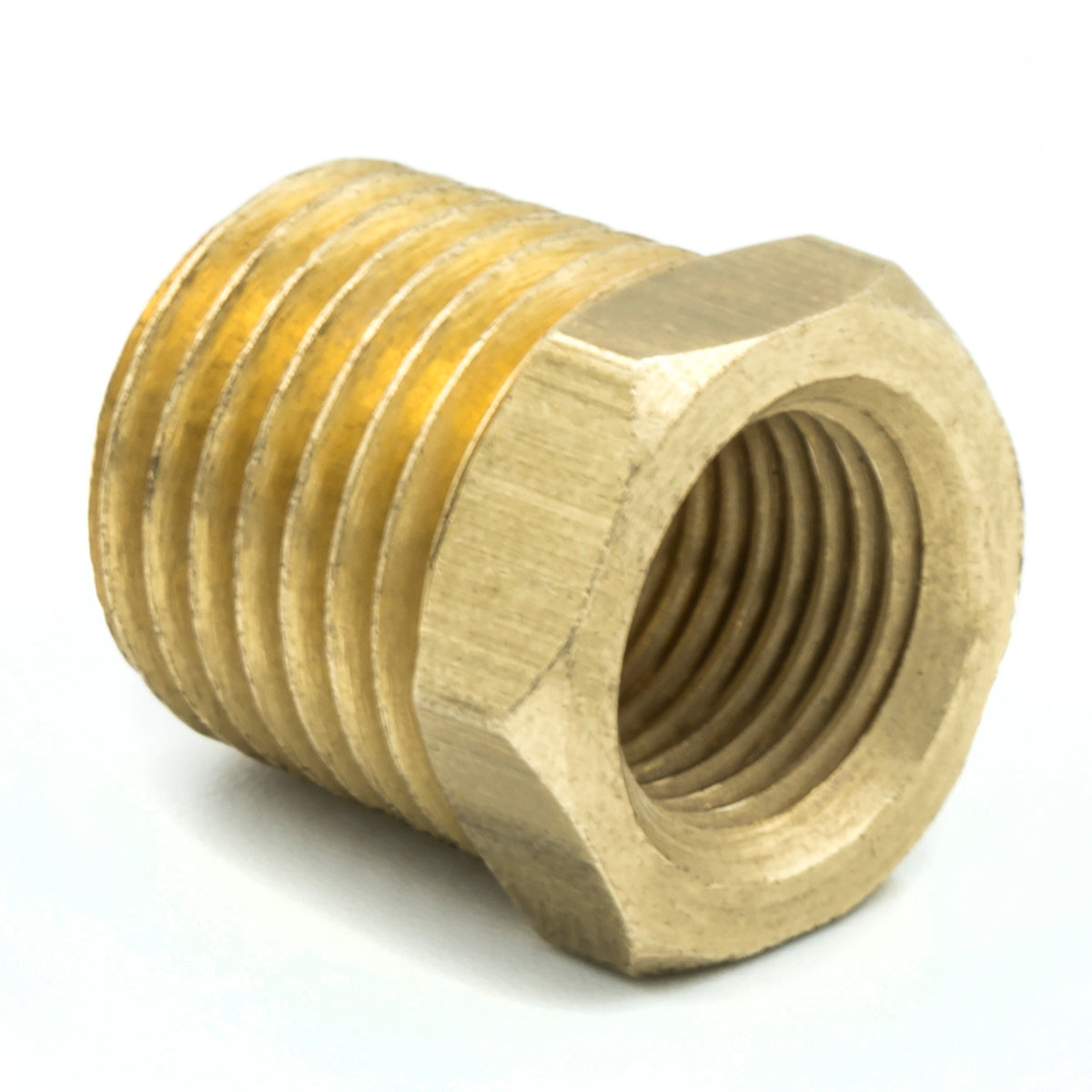 AutoMeter 2279 - FITTING, ADAPTER, 1/4" NPT MALE, 1/8" NPT FEMALE, BRASS 5