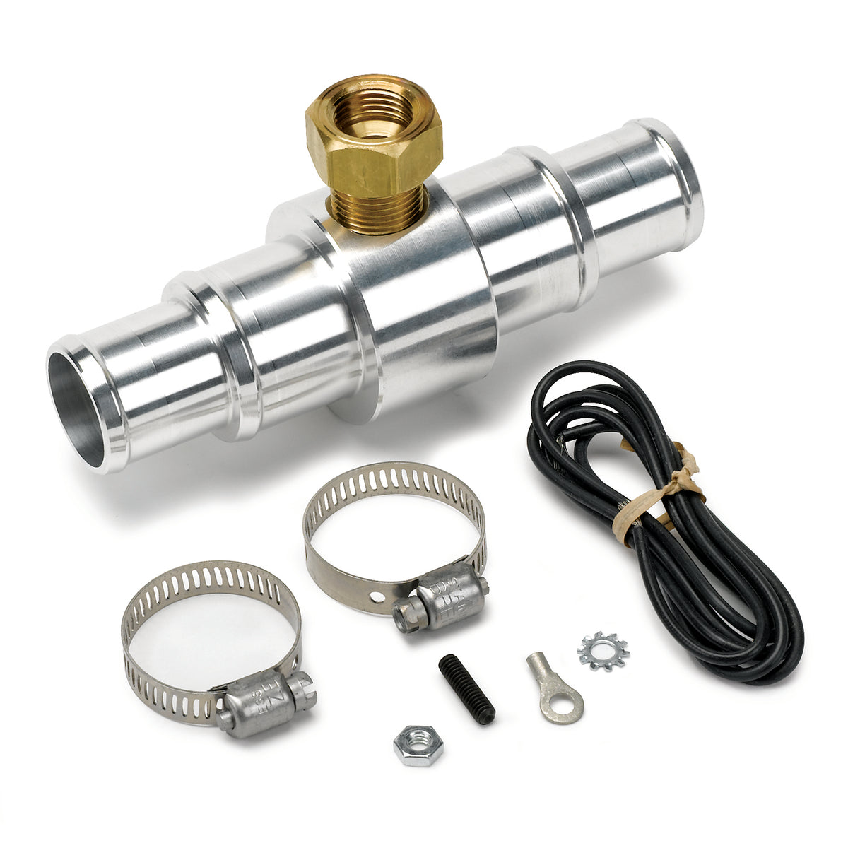 AutoMeter 2282 - FITTING, ADAPTER, RADIATOR HOSE, 1" TO 1.25", 3/8" NPTF FEMALE, ALUMINUM 3