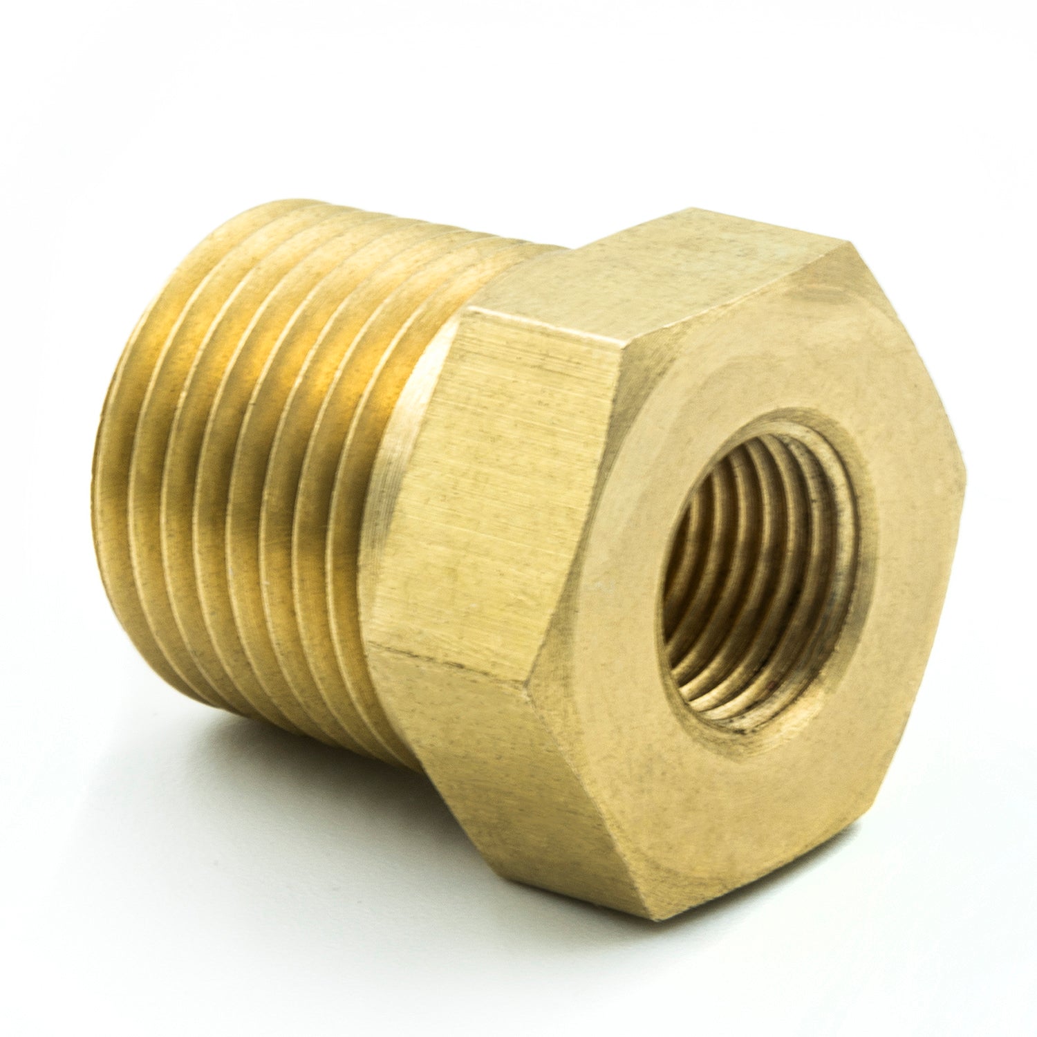 AutoMeter 2284 - FITTING, ADAPTER, 3/8" NPT MALE, 1/8" NPT FEMALE, BRASS 3
