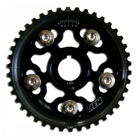 AEM Electronics 23-801BK - Tru-Time Adjustable Cam Gear Honda H-Series Engines H22A1/H22A4 5-Bolt AEM Electronics 5