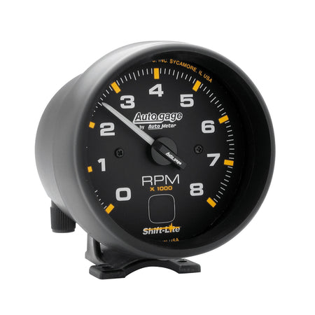 AutoMeter 2302 - GAUGE, TACH, 3 3/4", 8K RPM, PEDESTAL W/ SHIFT LIGHT, BLK DIAL BLK CASE, AG 3