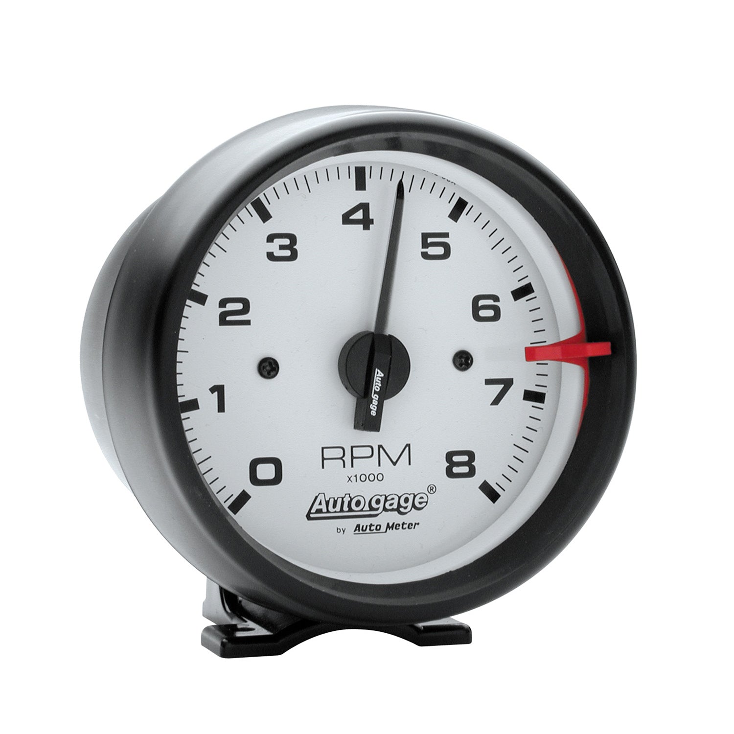 AutoMeter 2303 - GAUGE, TACH, 3 3/4", 8K RPM, PEDESTAL, WHT DIAL BLK CASE, AUTOGAGE 3