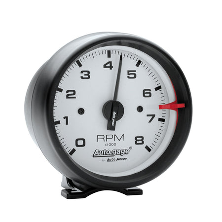 AutoMeter 2303 - GAUGE, TACH, 3 3/4", 8K RPM, PEDESTAL, WHT DIAL BLK CASE, AUTOGAGE 3