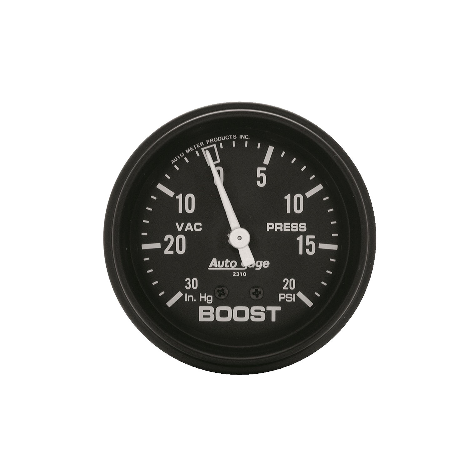 AutoMeter 2310 - GAUGE, VAC/BOOST, 2 5/8", 30INHG-20PSI, MECHANICAL, BLACK, AUTOGAGE 3