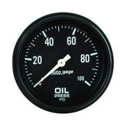 AutoMeter 2312 - GAUGE, OIL PRESSURE, 2 5/8" 0-100PSI, MECHANICAL, BLACK, AUTOGAGE 3