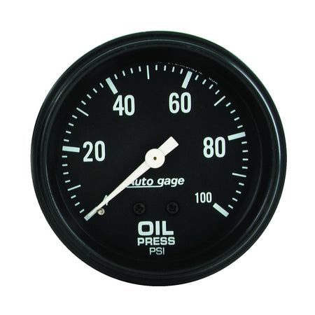 AutoMeter 2312 - GAUGE, OIL PRESSURE, 2 5/8" 0-100PSI, MECHANICAL, BLACK, AUTOGAGE 3