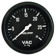 AutoMeter 2317 - GAUGE, VACUUM, 2 5/8", 30INHG, MECHANICAL, BLACK, AUTOGAGE 3